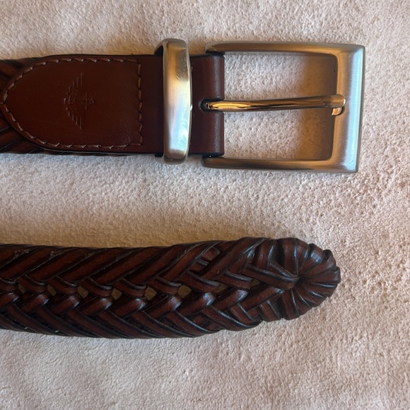 Dockers leather with synthetic leather lacing woven/ braided belt mens XL 42-44 - Picture 1 of 7